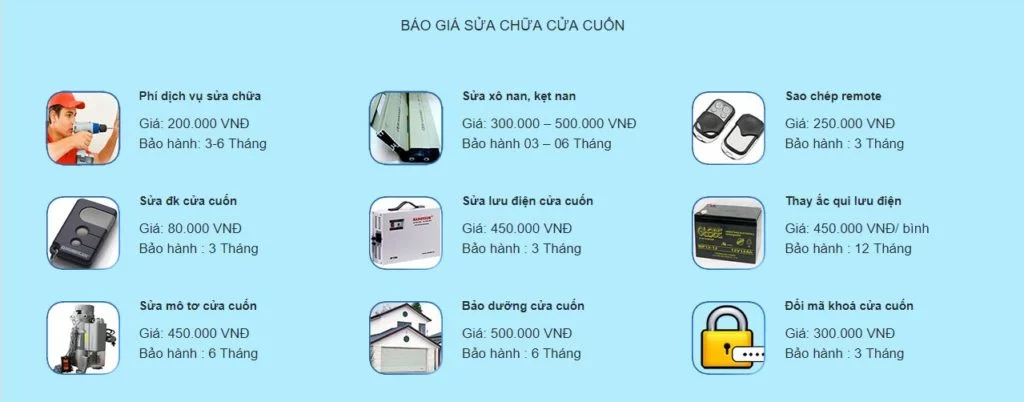 Giá sửa cửa cuốn Hcm